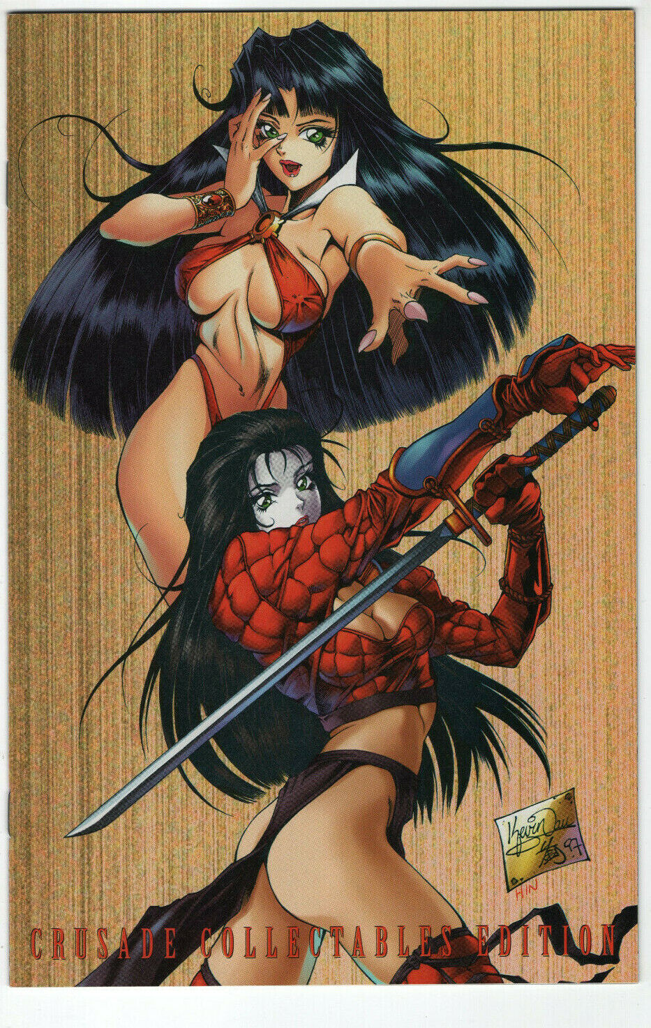 VAMPIRELLA / SHI #1 1997 HARRIS Crusade Comics Kevin Lau Manga Anime Variant