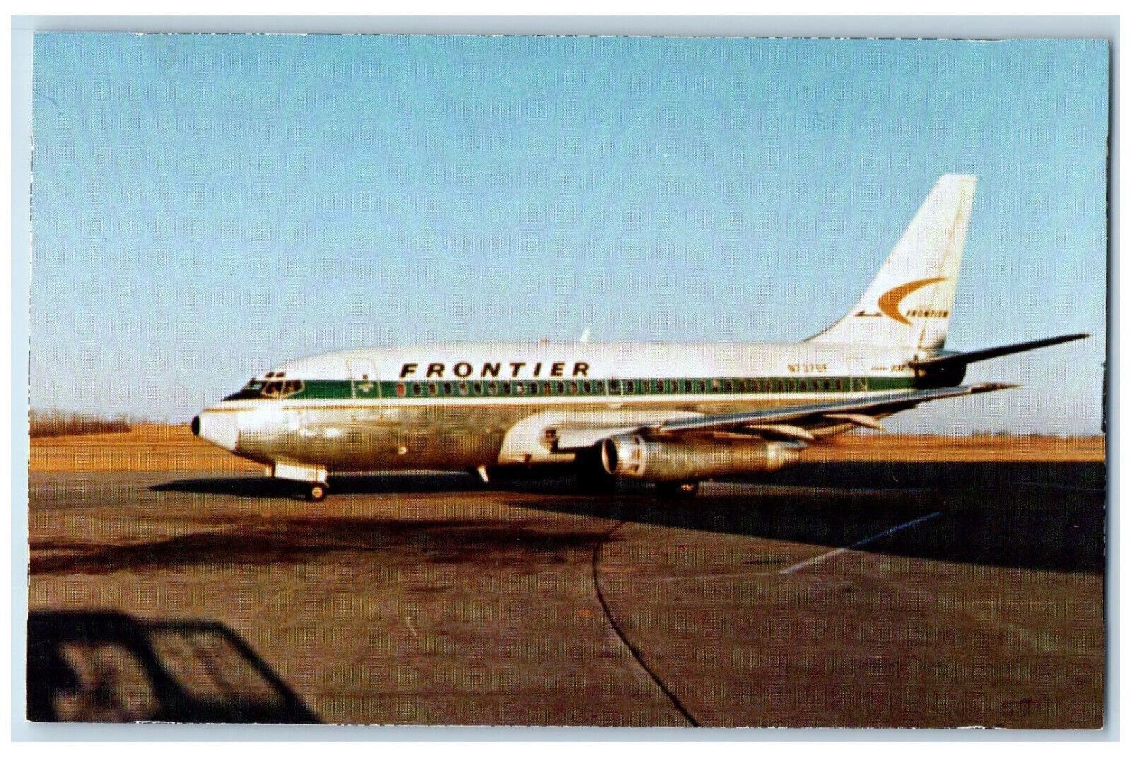 c1960's Frontier Airlines B737-2C0 C/N 20073 Airplane Vintage Postcard