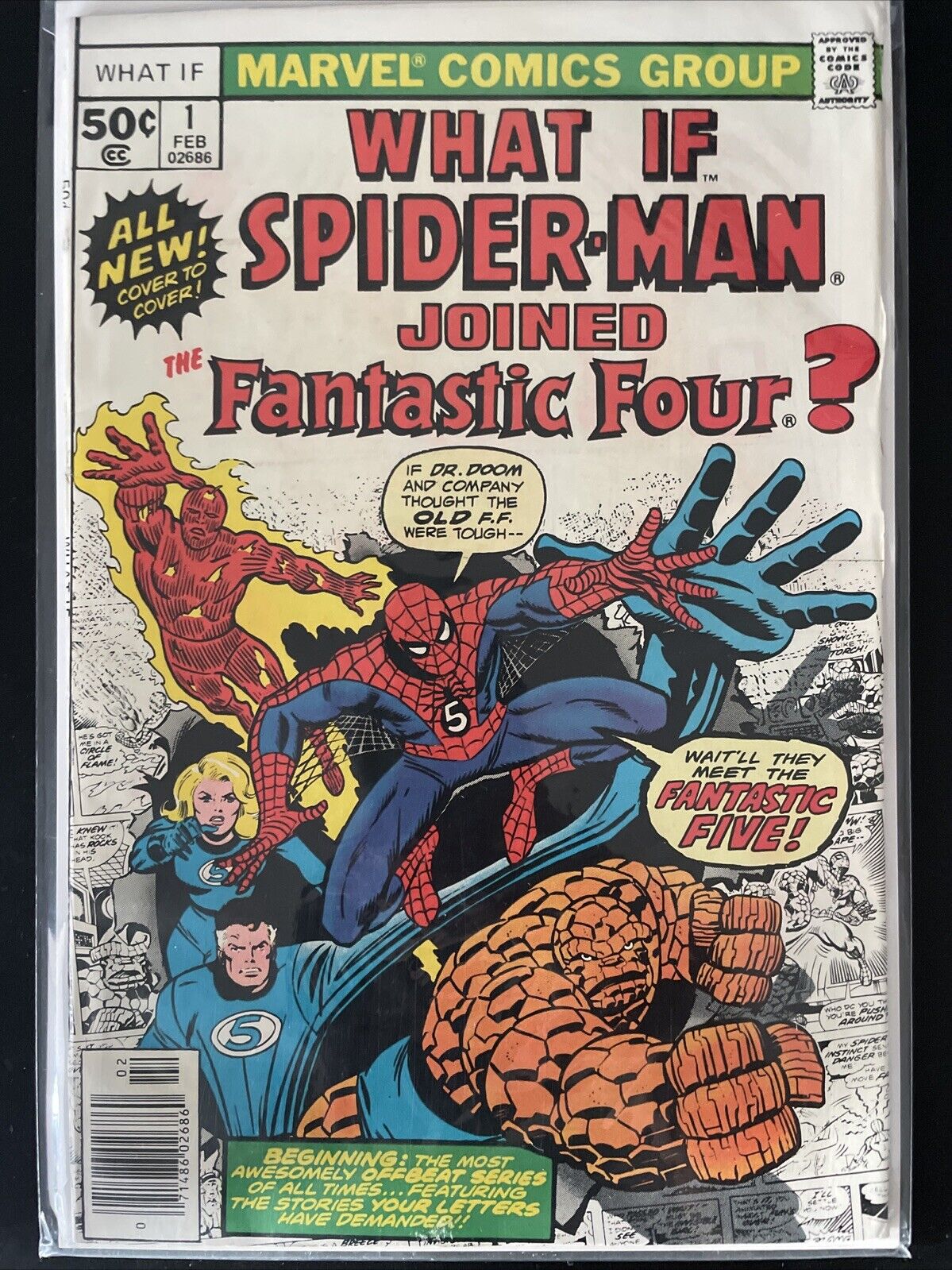 What If #1 Spider-Man Joined The Fantastic Four? (Feb 1977, Marvel Comics)