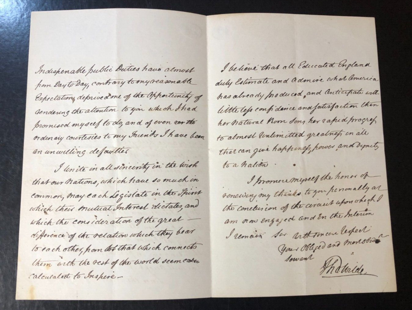 1850 Thomas Wilde Signed Letter - 1st Baron Truro, Judge and Politician *RARE*