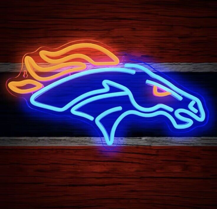 Denver Broncos Faux Neon LED Sign for RVs, Bars, Man Caves, 17