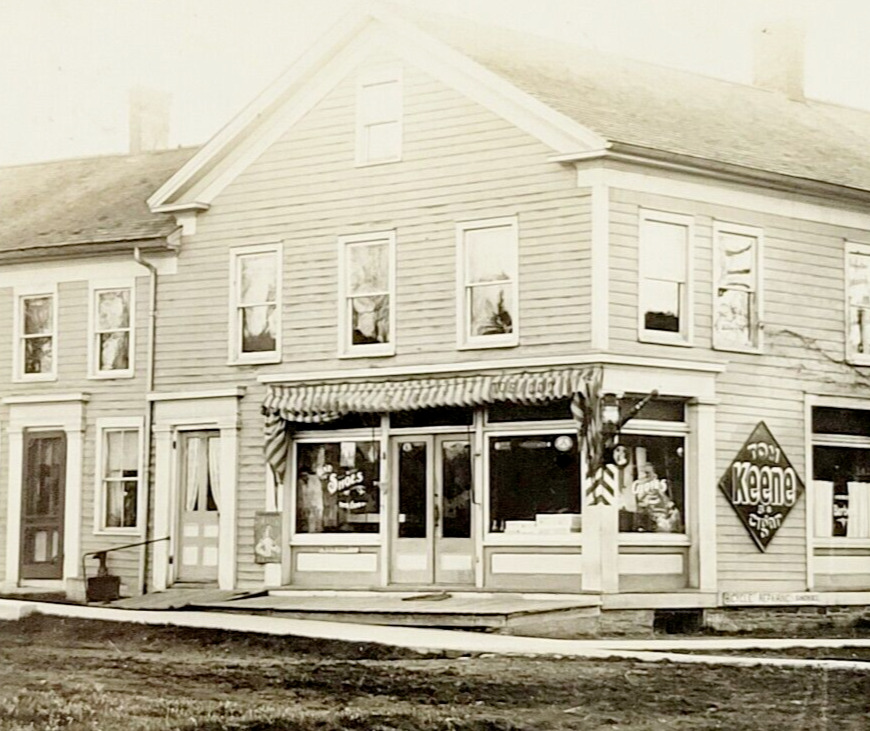 1919 RPPC Fly Creek NY General Store Tom Keene Cigars Otsego Co New York