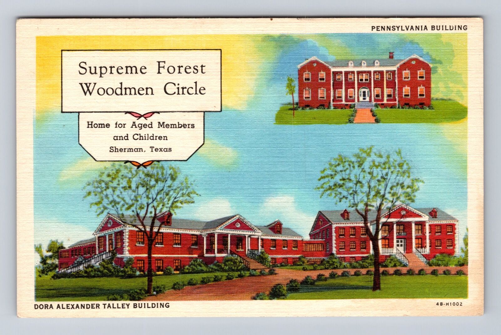 Sherman TX-Texas, Supreme Forest Woodmen Circle, Antique, Vintage Postcard