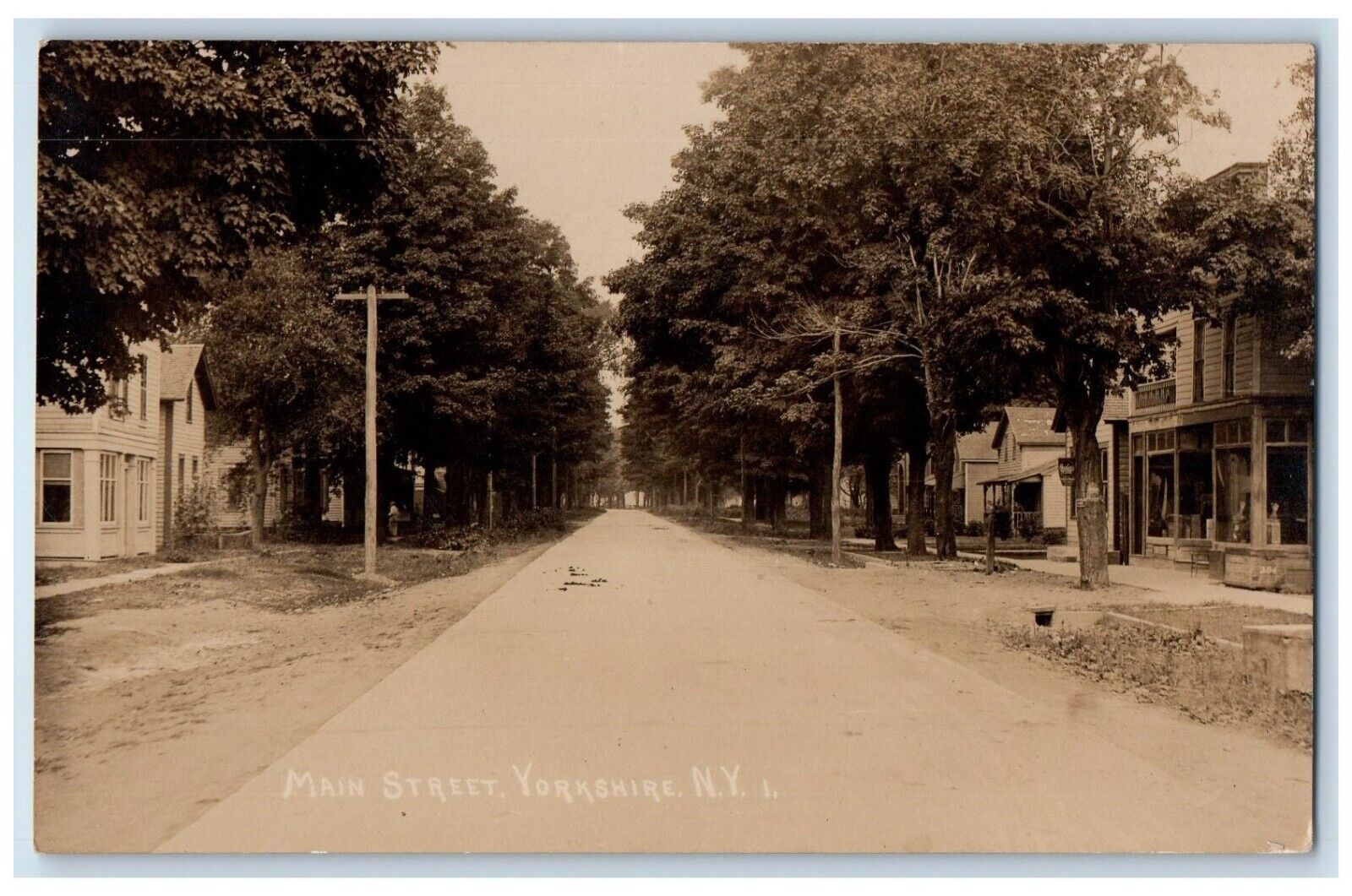 1929 Main Street View Yorkshire NY, Cattaraugus RPPC Photo Vintage Postcard