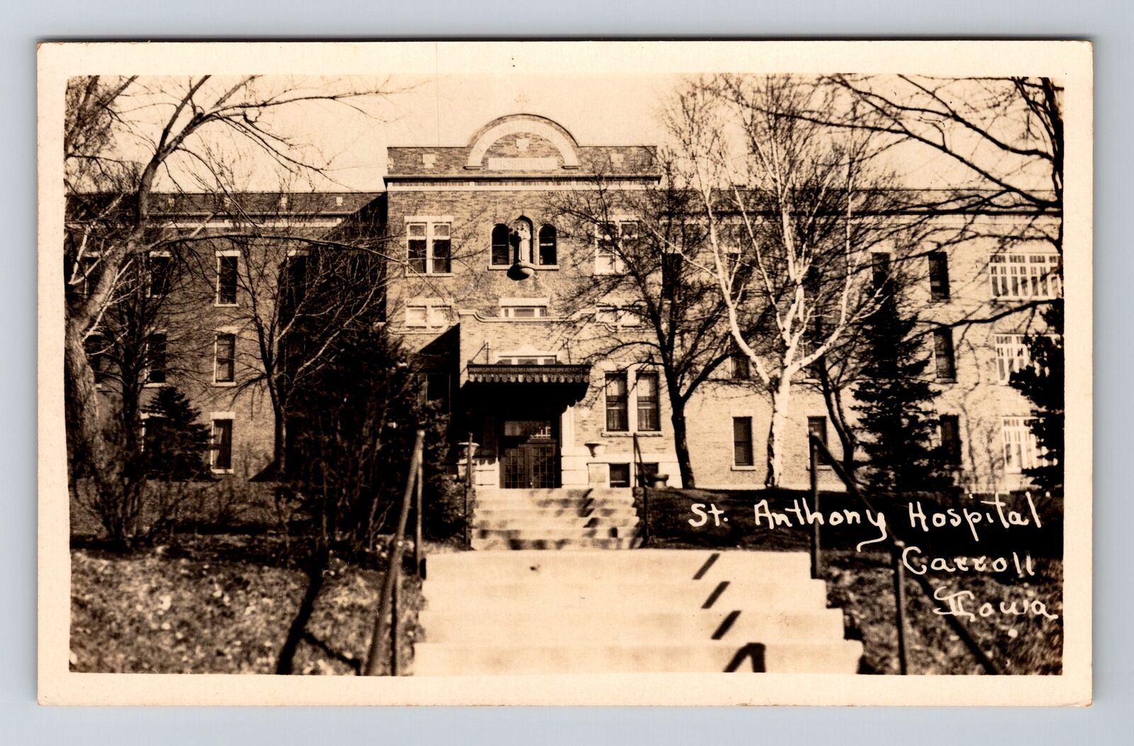 Carroll IA-Iowa RPPC, St. Anthony Hospital, Real Photo c1910 Vintage Postcard