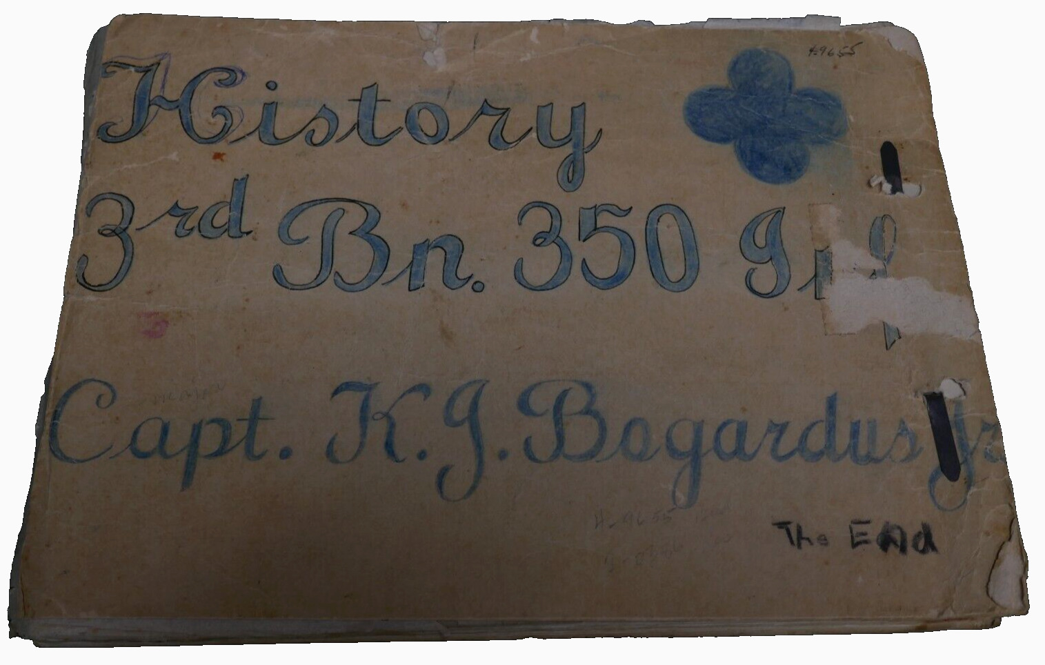 WW2 US Army History 3rd Bn 350th Inf 88 ID Capt. KG Begardus Jr Manuscript Diary