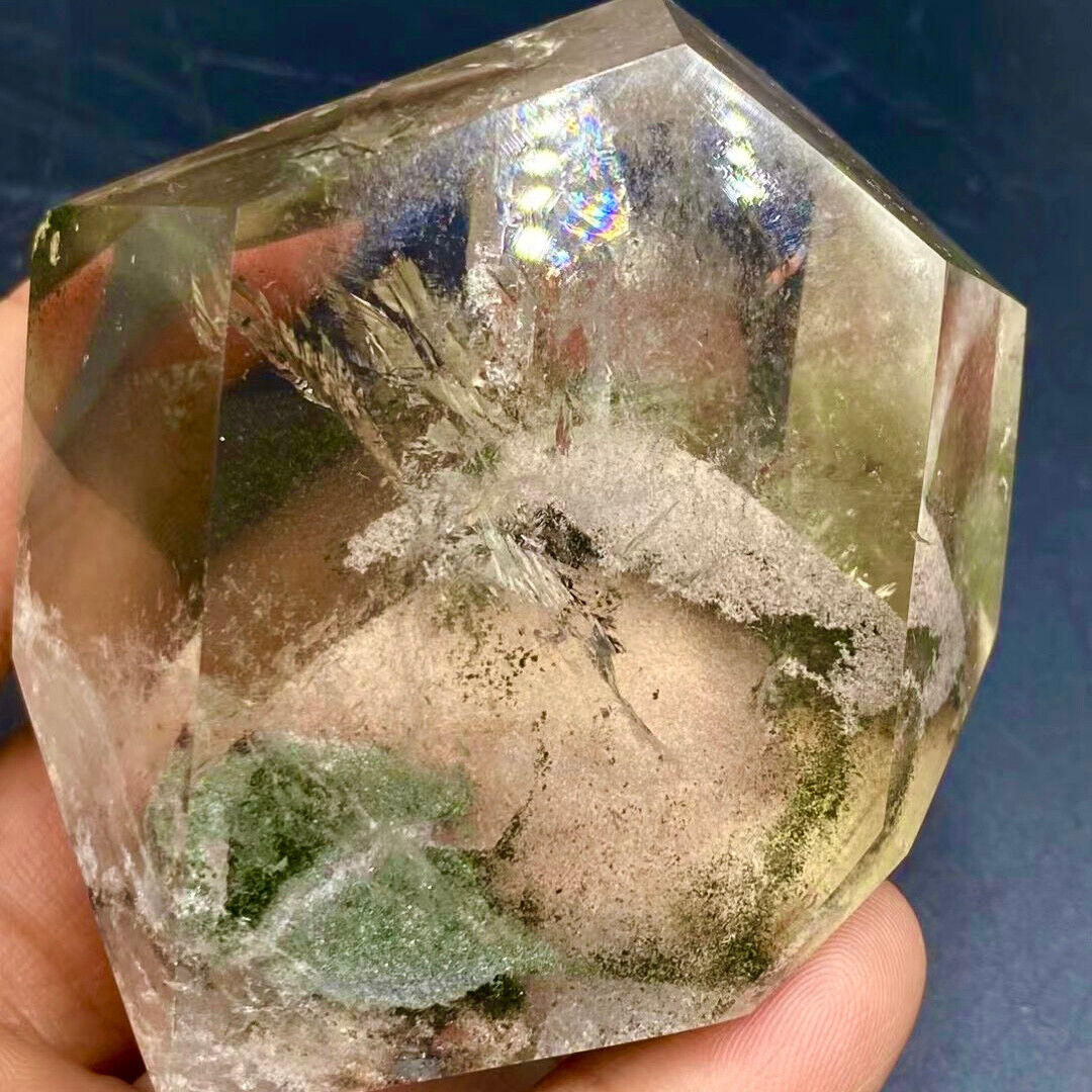 245G Rare TOP Natural Clear Green Phantom Ghost Garden Quartz Crystal specimen