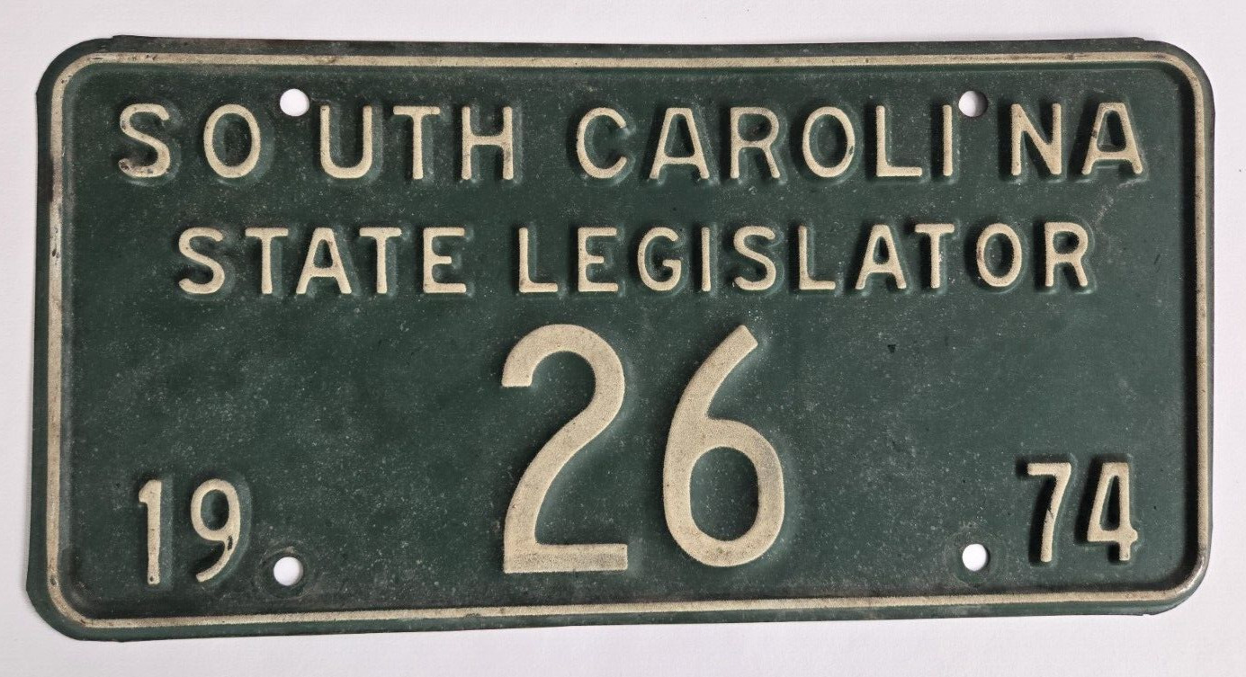 1974 South Carolina State Legislator License Plate  #26