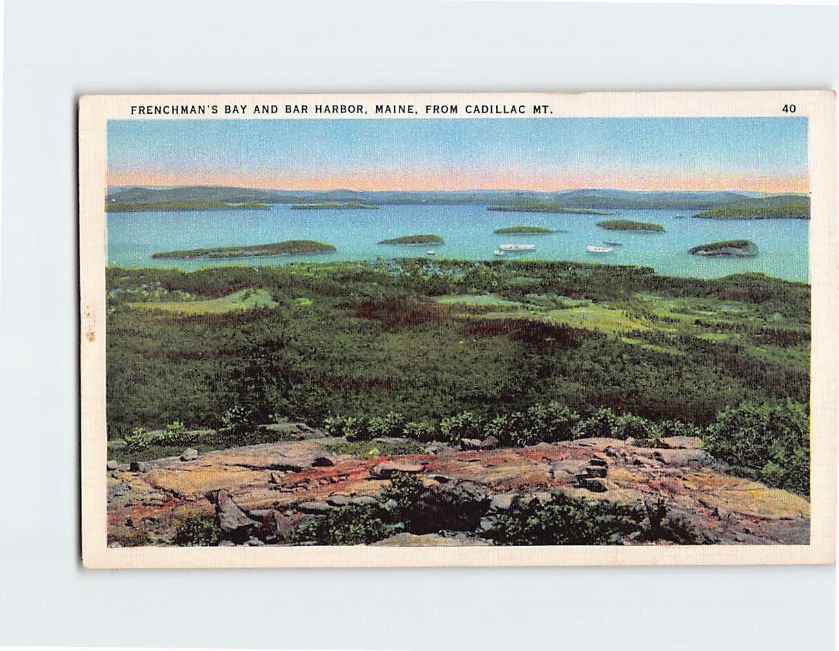Postcard Frenchman\'s Bay & Bar Harbor Maine USA
