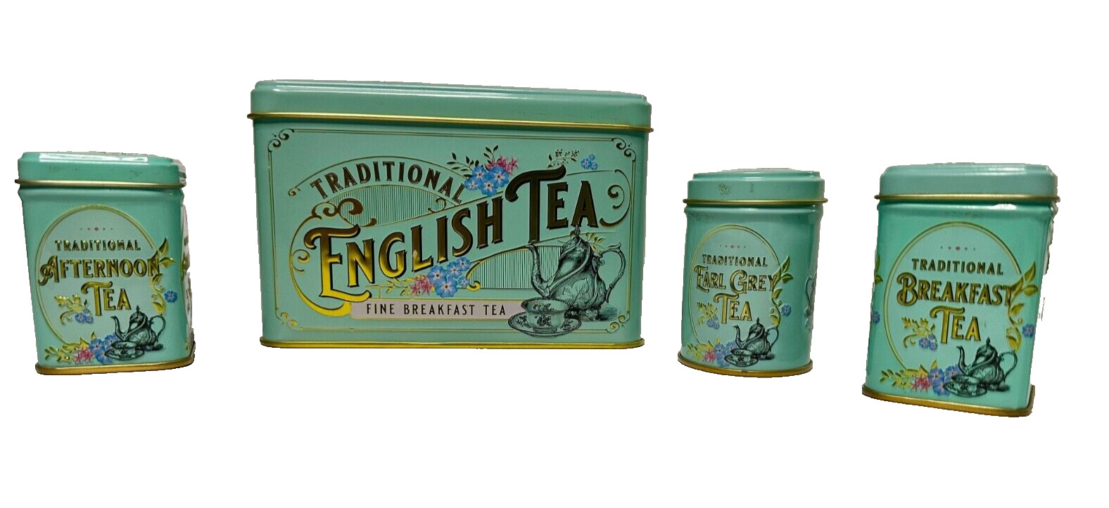 Traditional English Tea Vintage Victorian Fine Tea Selection Tin Box 40 Tea Bags