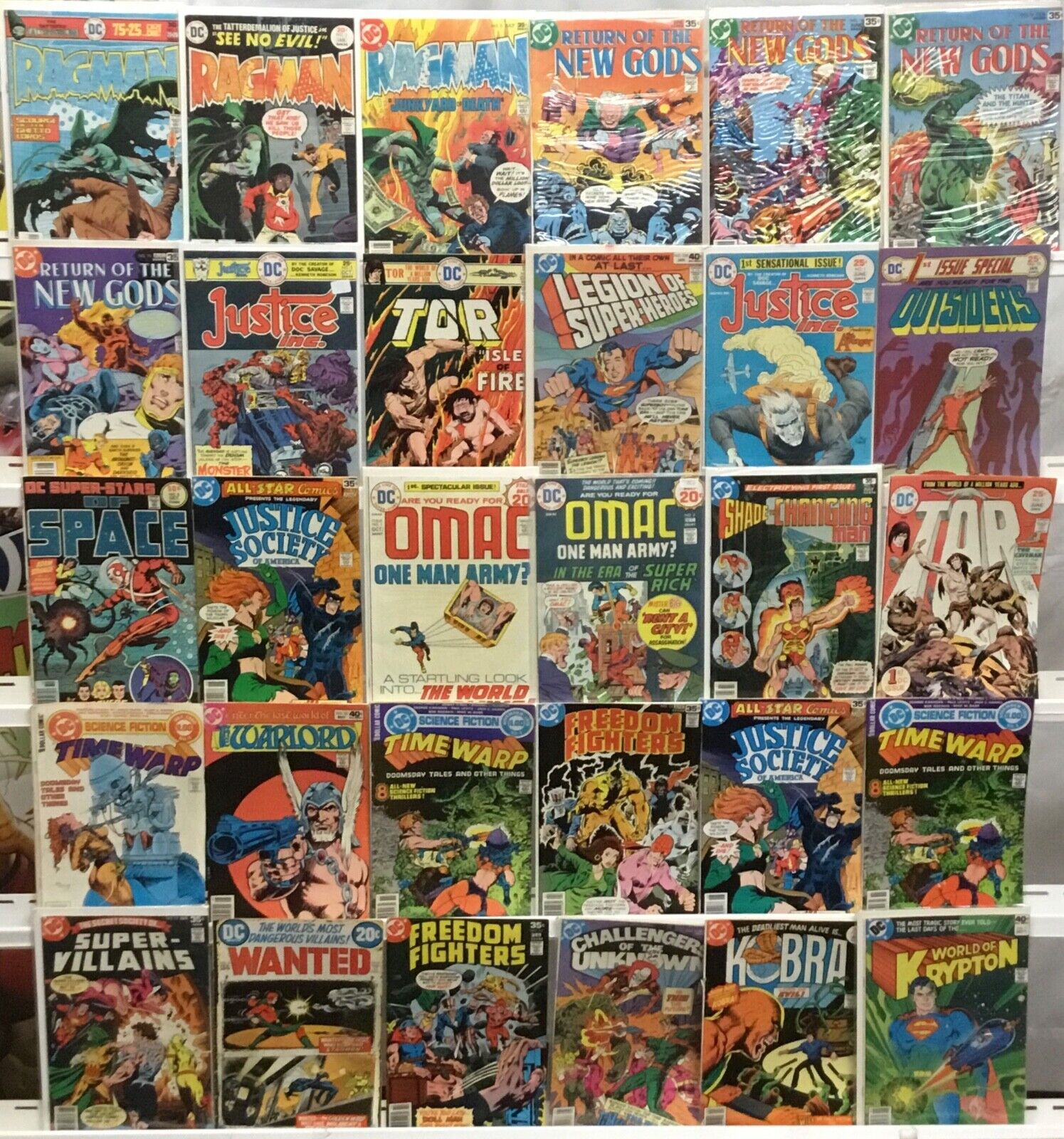 Vintage DC Comics Lot of 30 - Ragman, New Gods, Time Warp, Superman, OMAC