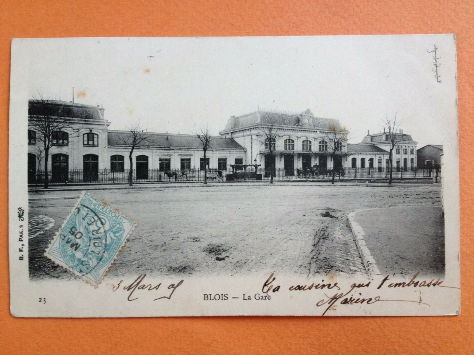 1900 BLOIS Loir et Cher La GARE Chemin de Fer postcard in Gaston VALLEY
