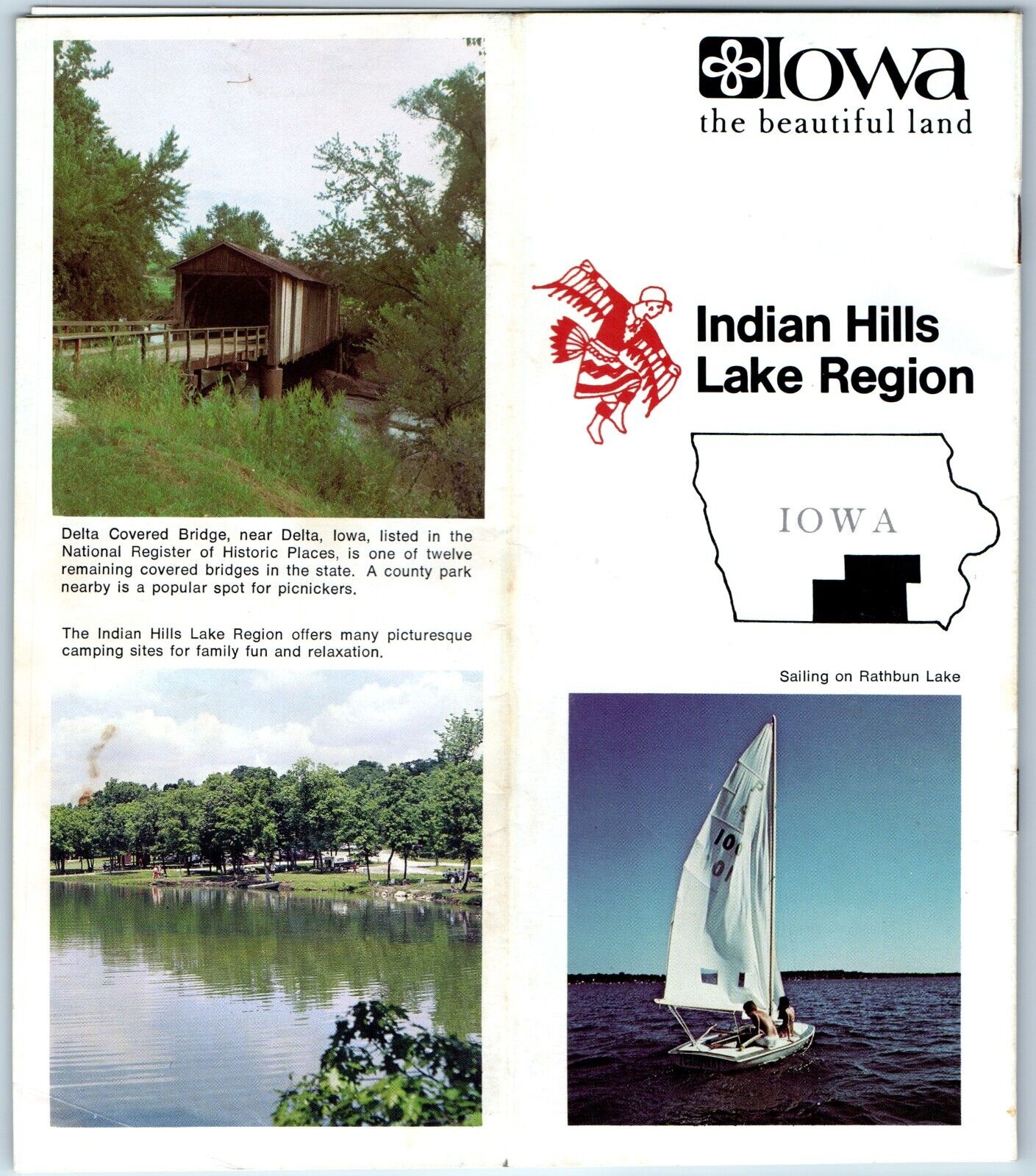 c1970s Iowa Indian Hills Lake Region Booklet 11 IA County Vacation Spots List 8F