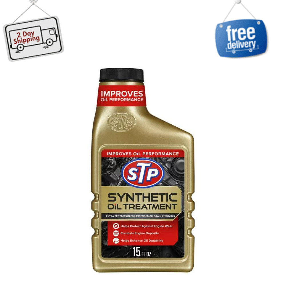 STP Synthetic Automotive Oil Treatment - 15 FL OZ Bottle, E302891300 - 
