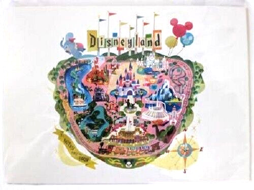 Disney Wonderground Gallery Disneyland Map Art Card, NEW