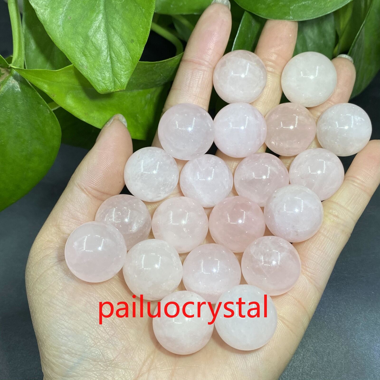 20pc Wholesale Natural Rose quartz Ball Quartz Crystal Sphere Pendant 20mm+