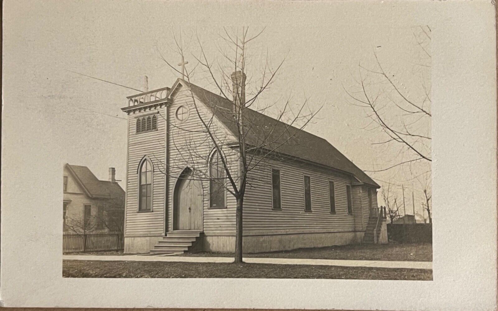 RPPC Detroit Michigan Church Antique Real Photo Postcard 1909