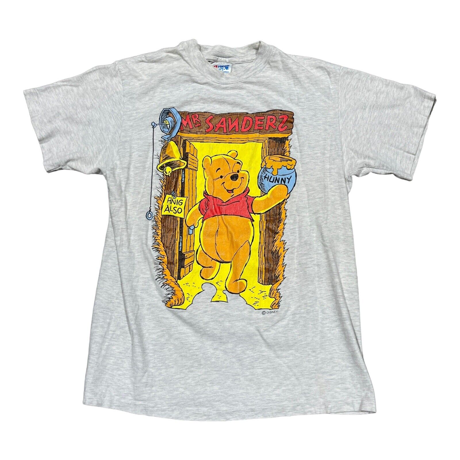 Vintage 80s 90s Winnie The Pooh Shirt Disney Single Stitch Hanes Beefy T Gray