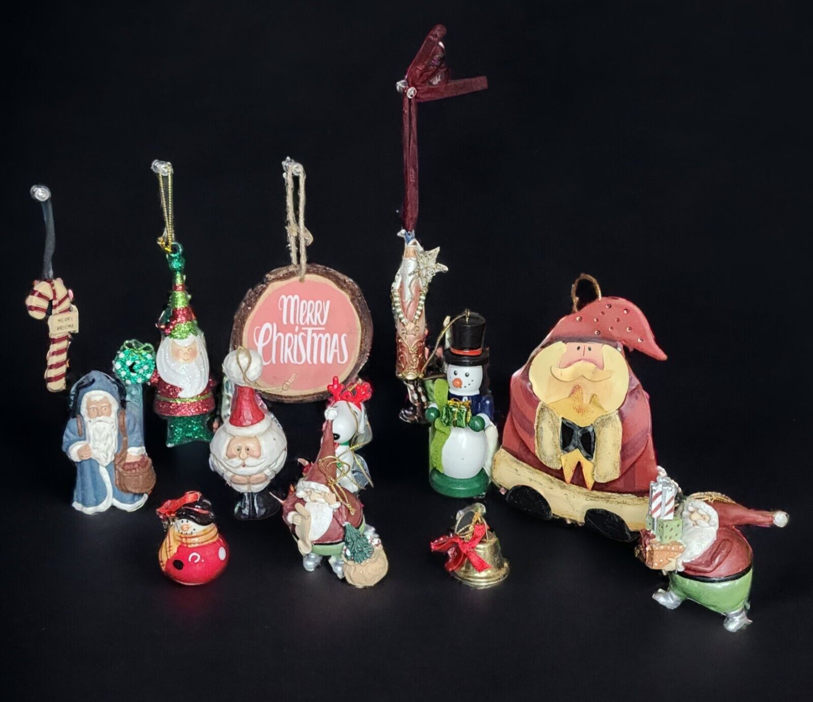 Lot Of 13 Vintage To Modern Christmas Tree Ornaments Holiday Home Decor