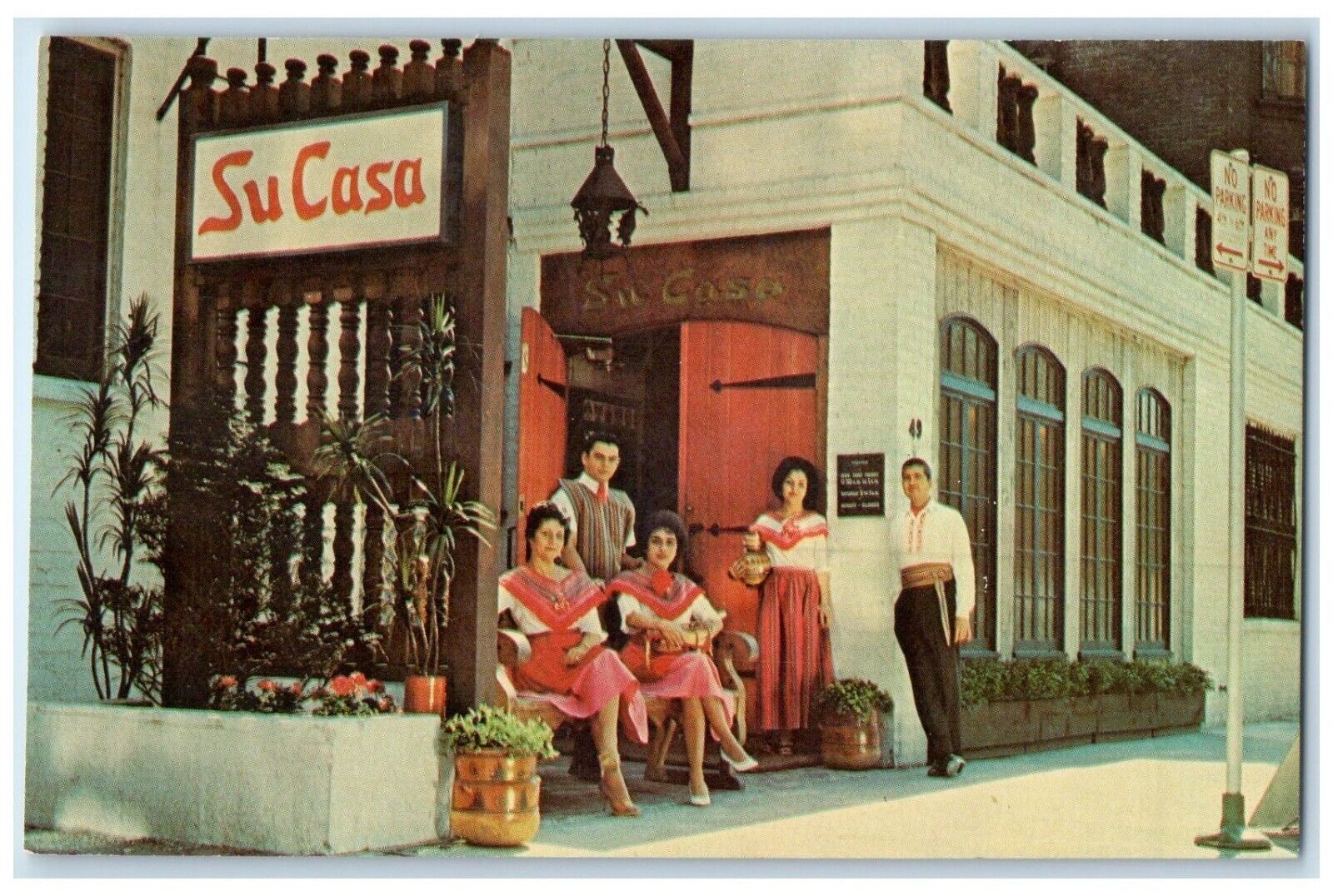 c1960 Su Casa Chicago Restaurant Coach House Century Hacienda Illinois Postcard