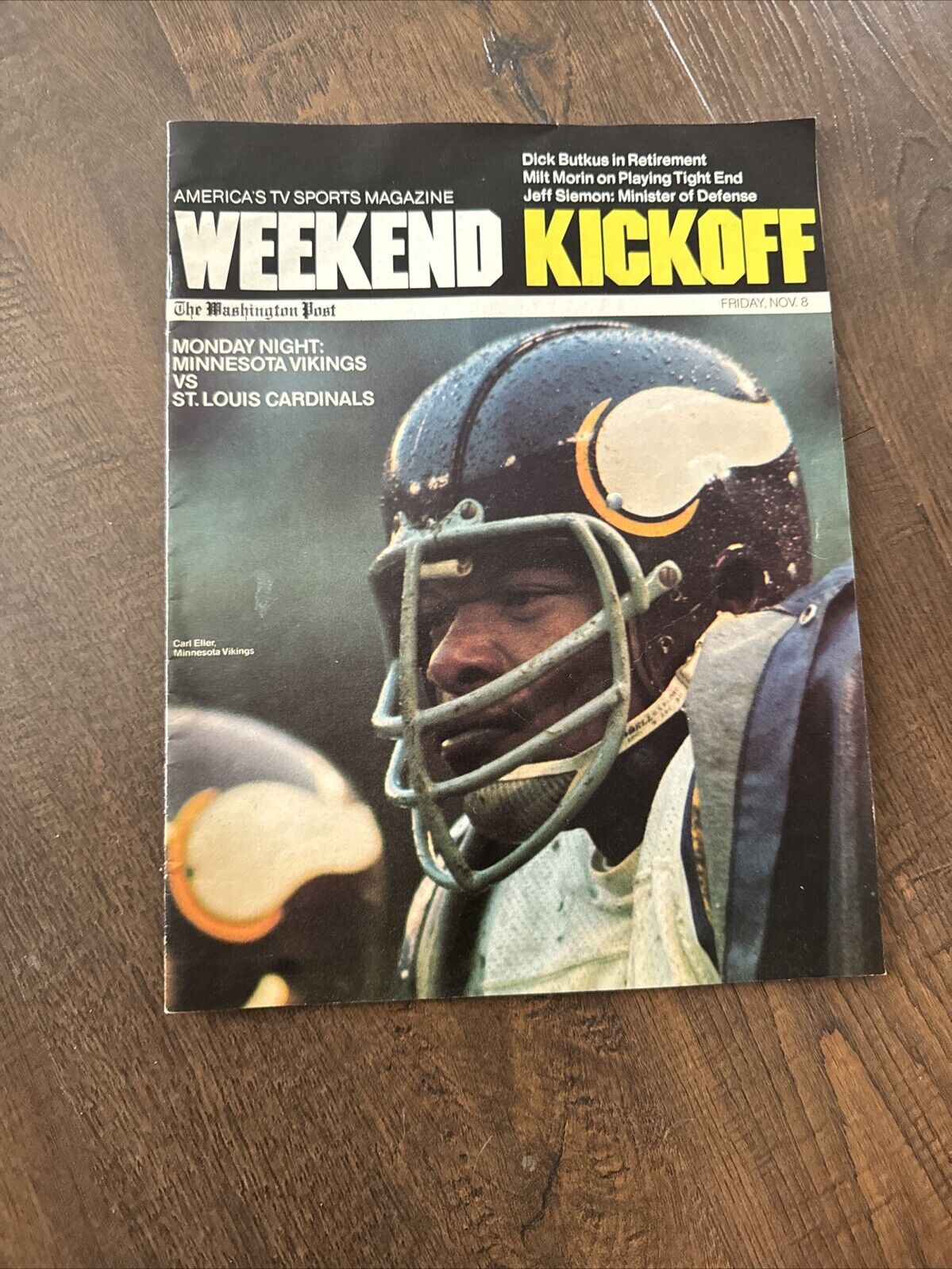 Great Condition 1974 Magazine Weekend Kickoff Washington Post Friday Nov, 8th