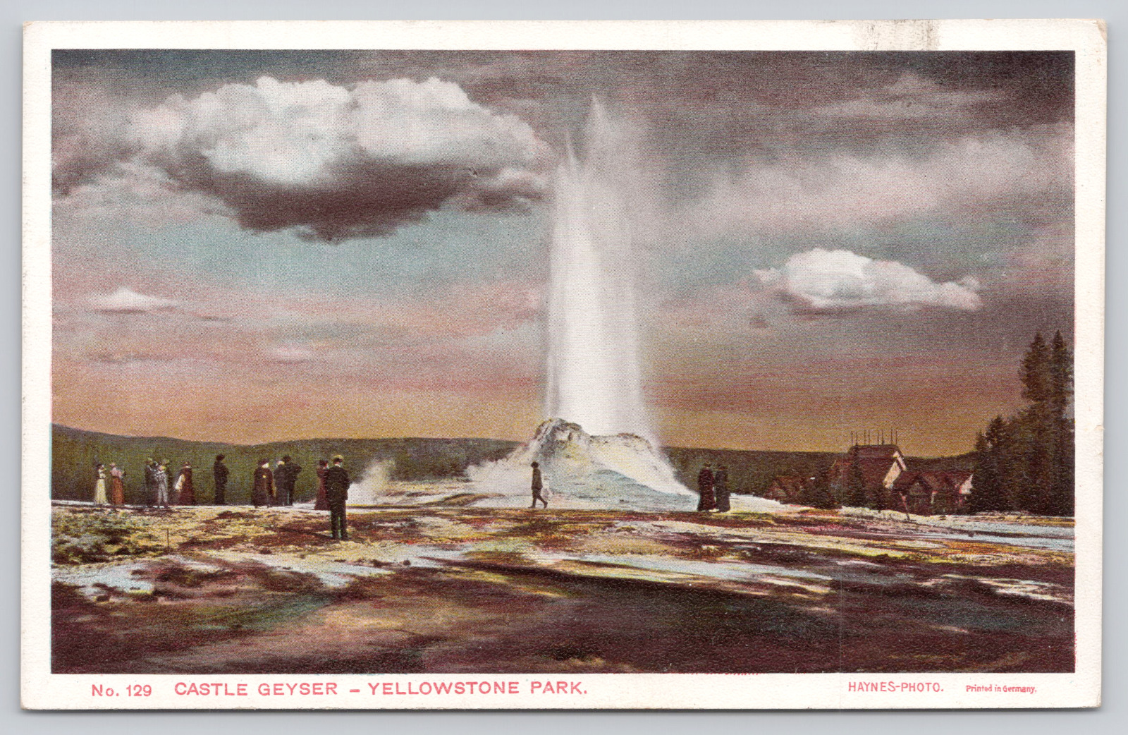 Castle Geyser Yellowstone National Park Haynes Postcard No. 129, Upper Basin