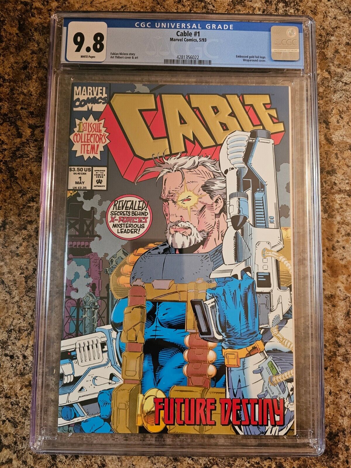Cable #1 CGC 9.8 White Pages 1993 Marvel Comics Embossed Gold Foil Logo NM/MT