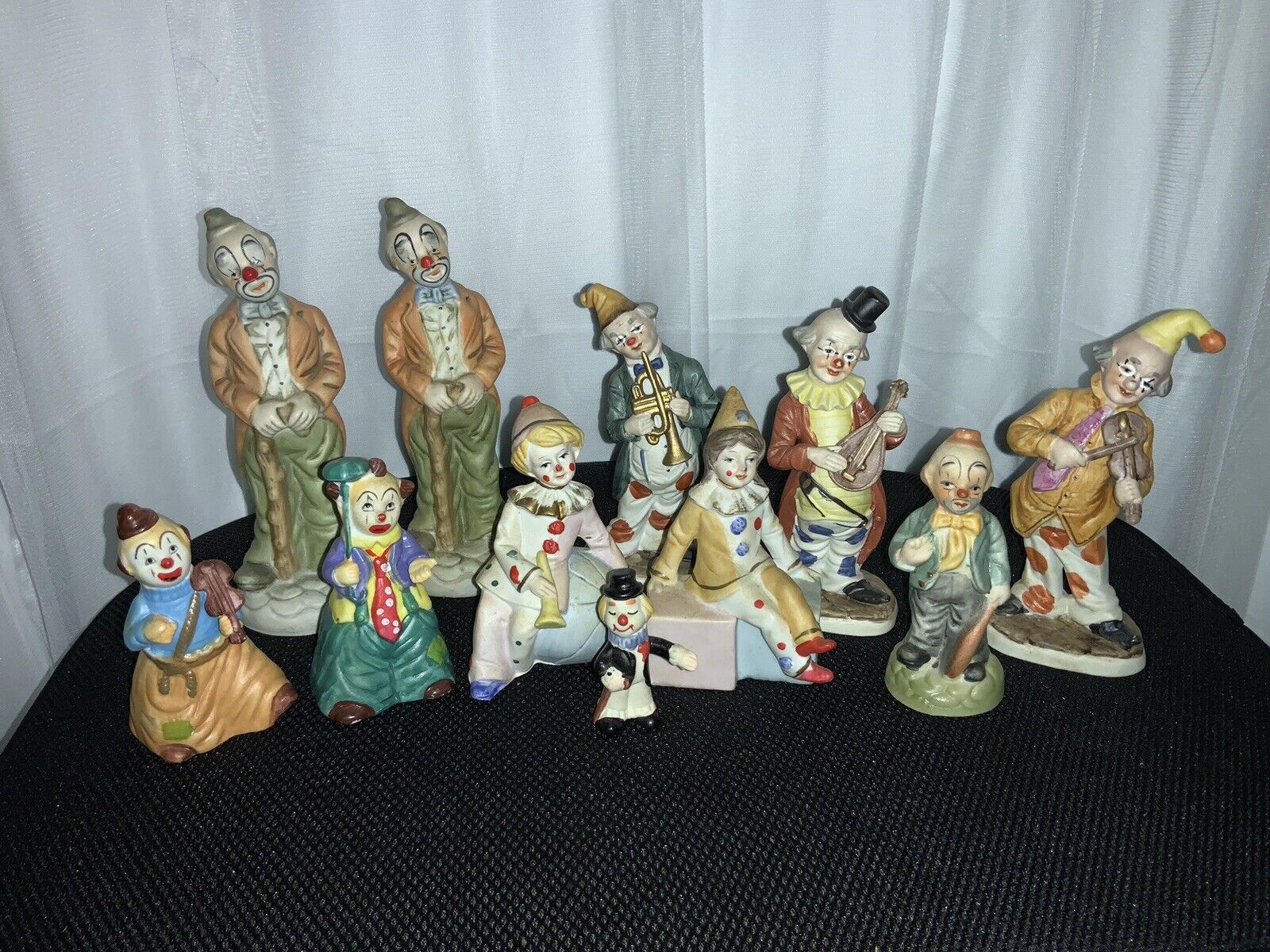 Lot Of 11 - Vintage Porcelain Clown Figurines
