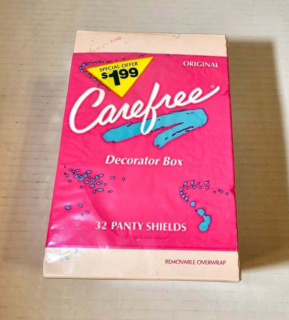 Vintage Carefree Panty Shields Liners Vanity Pak 1 Box of 32 NOS 1991 Movie Prop
