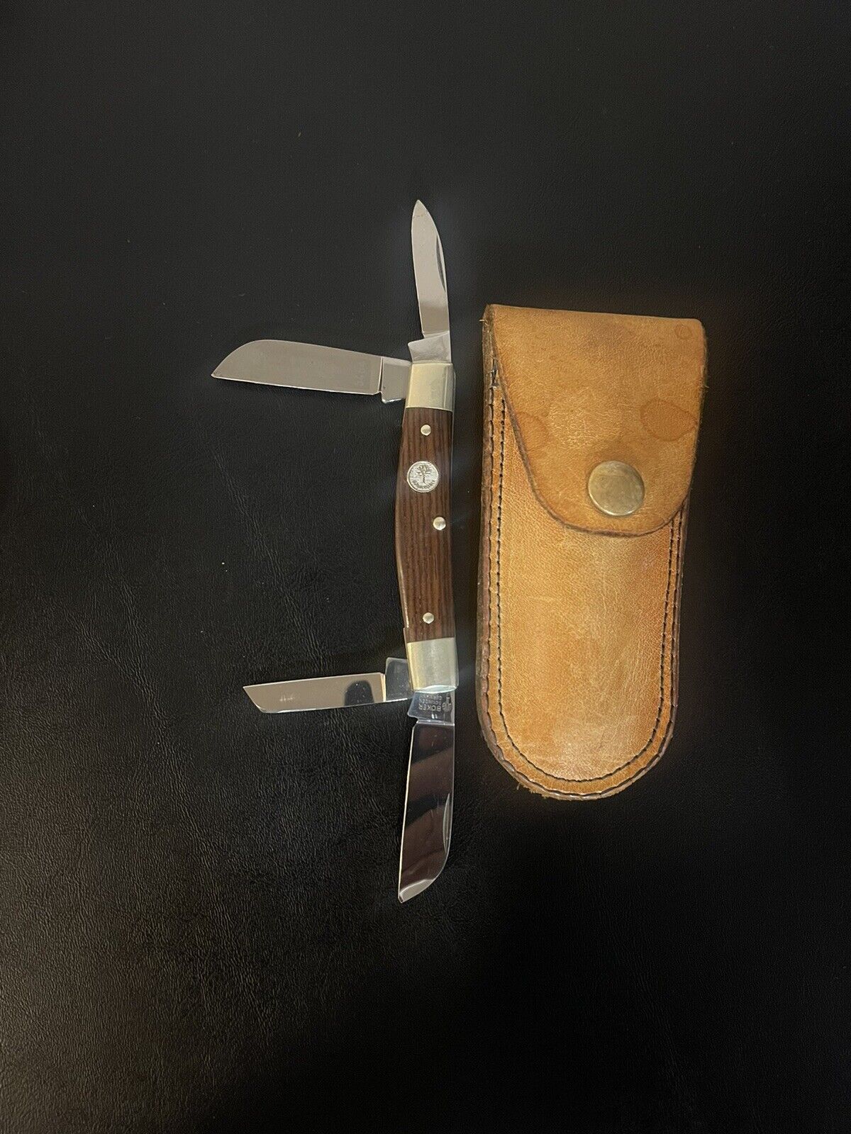 Vintage Boker Tree Brand 4 Blade Pocket Knife 5464 Near Mint W/sheath