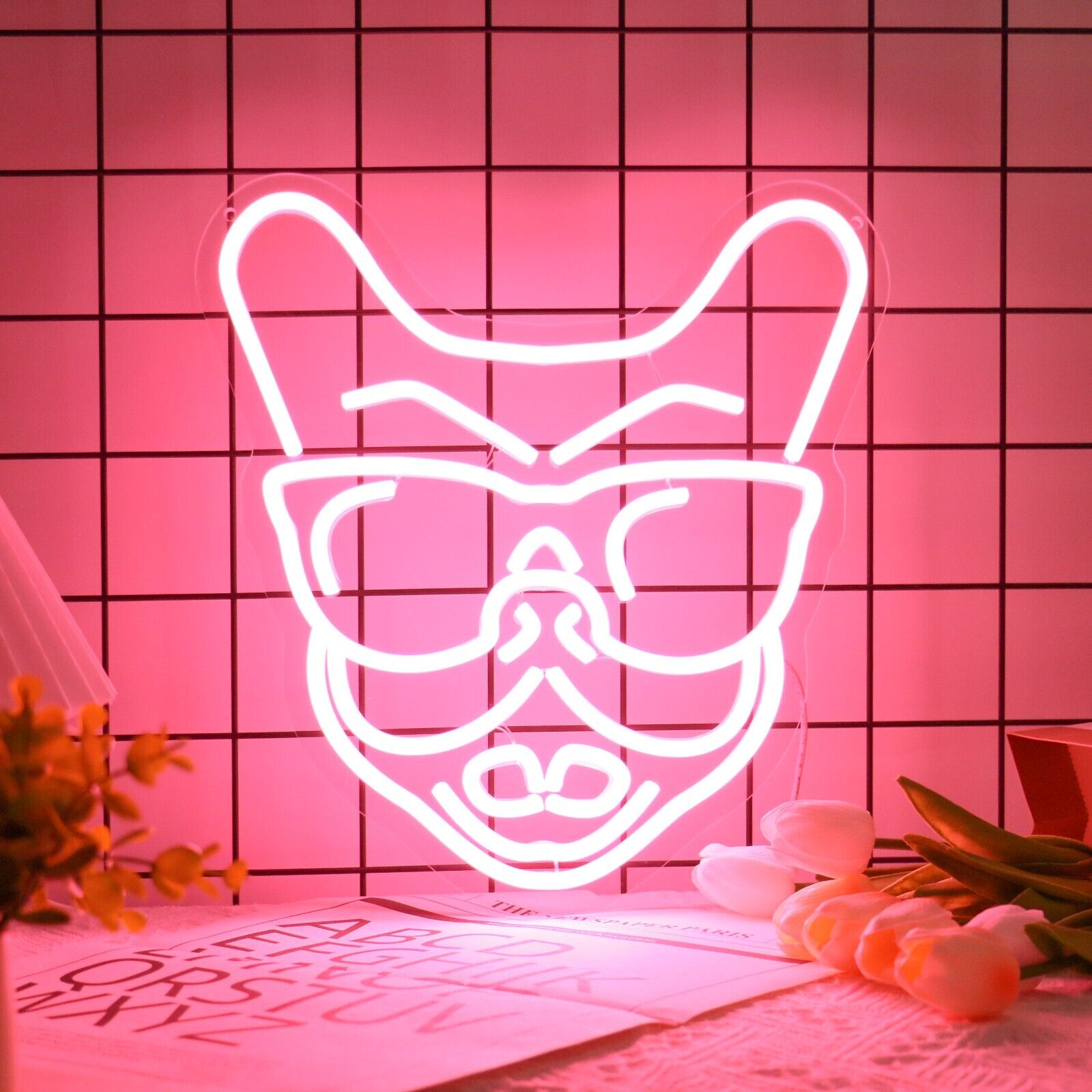 Cool French Bulldog Neon Sign, USB-Powered Decor for Home, Bedroom, Game Room
