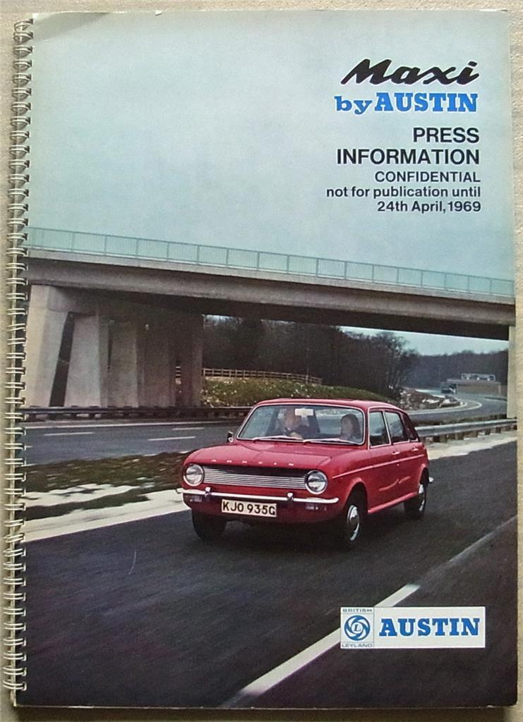 AUSTIN MAXI Car Press Release Information Pack Confidential 24 Apr 1969 Photos