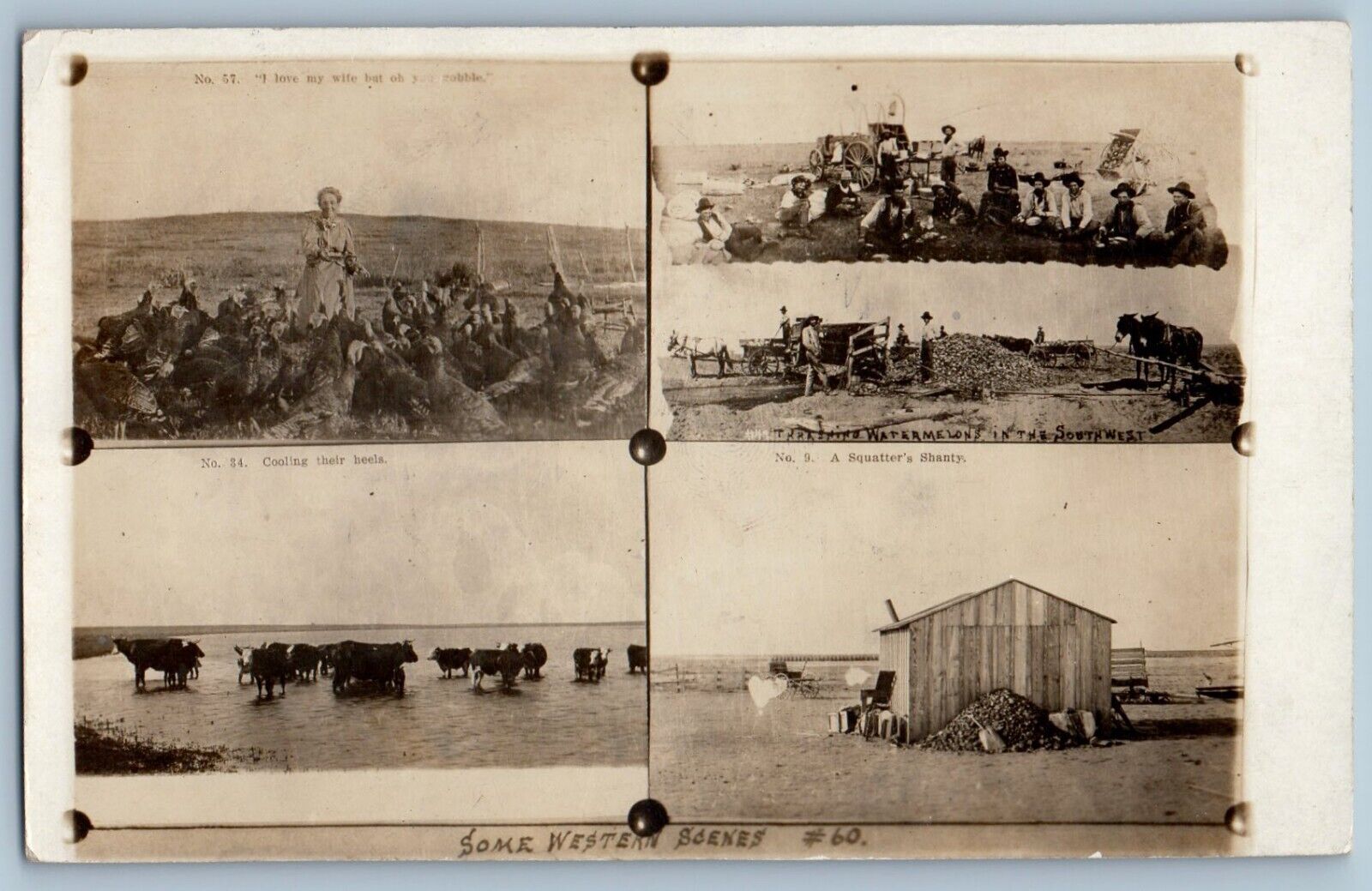1912 Western Scenes Watermelon Shack Carter South Dakota SD RPPC Photo Postcard