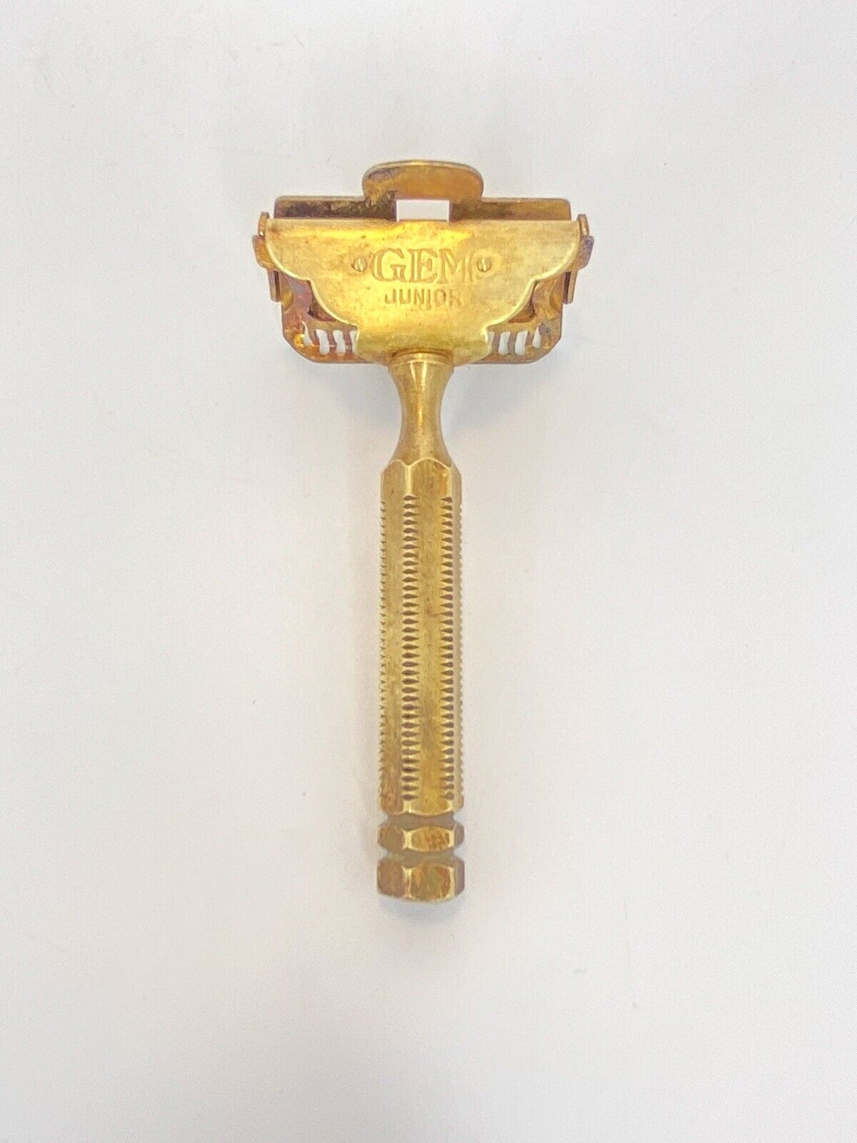Vtg. GEM Junior 1912 Pat. Single Edge Safety Razor Gold Plated Made in USA