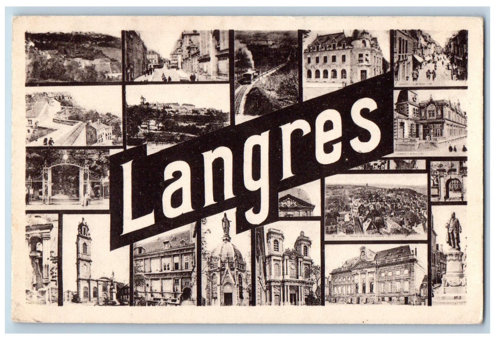 Haute-Marne France Postcard Multiview of Places Structures in Langres c1930\'s