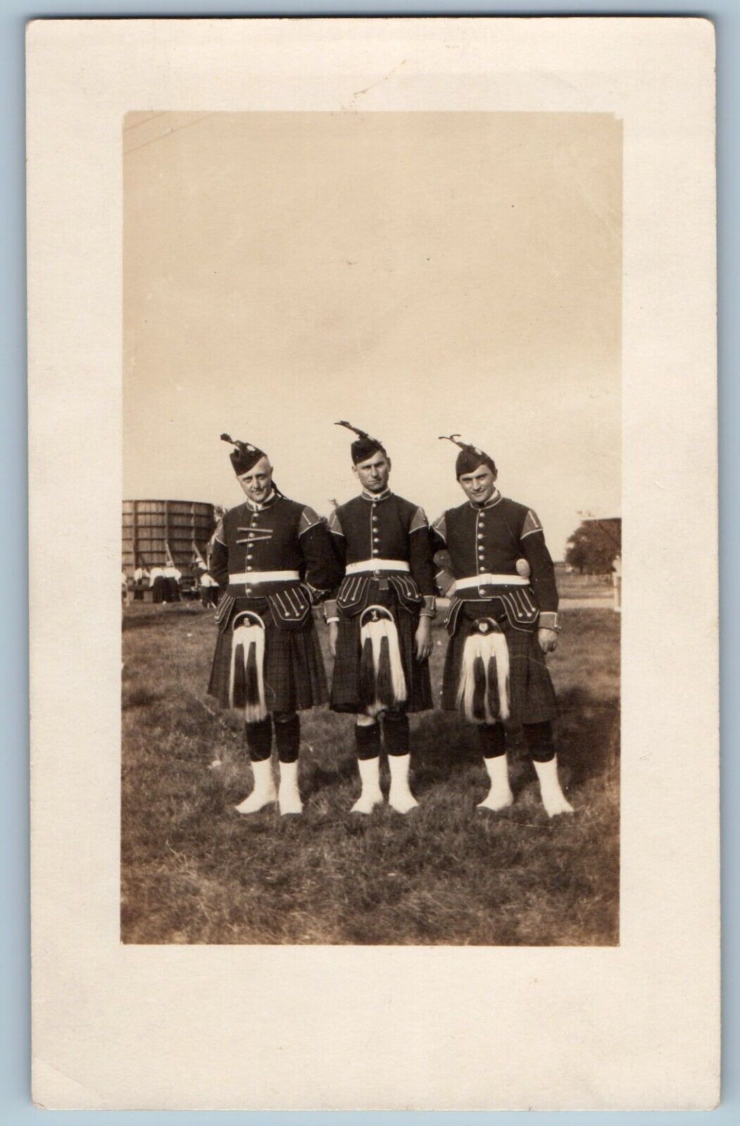 c1910\'s Men In Scottish Garb Kilts Sporran Unposted  RPPC Photo Postcard