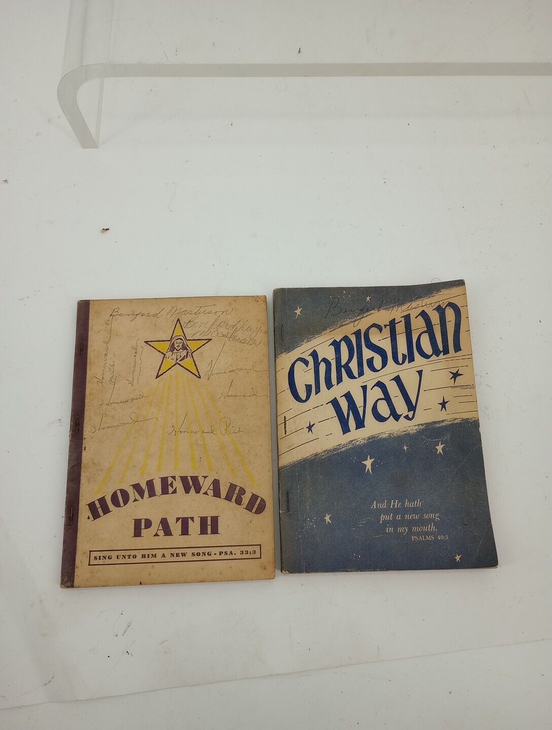 2 Vtg 1952 & 1956 Church Hymnals Paperback By Stamps Quartet music Co. Read Look