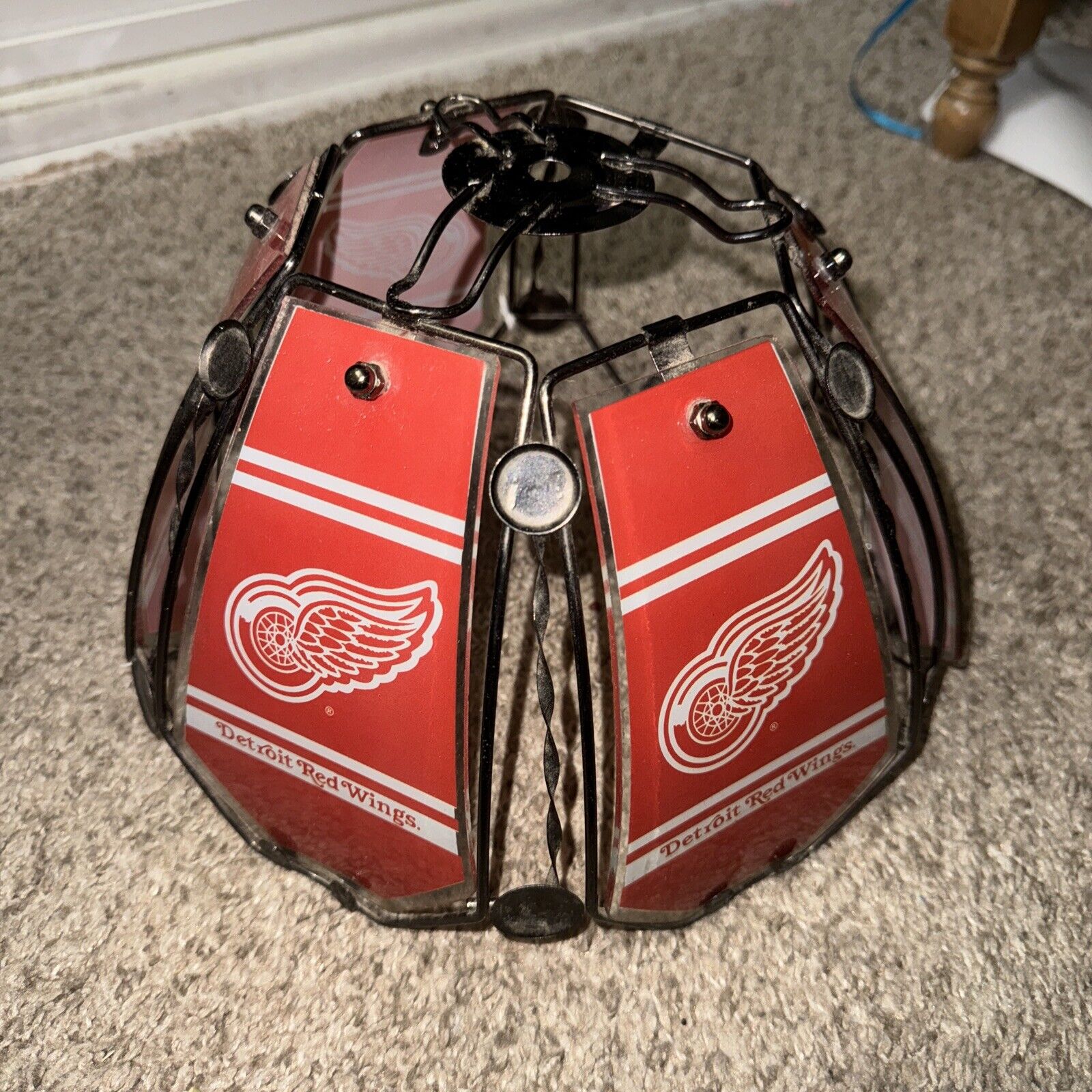Vintage Red Wings Glass Lamp Shade 