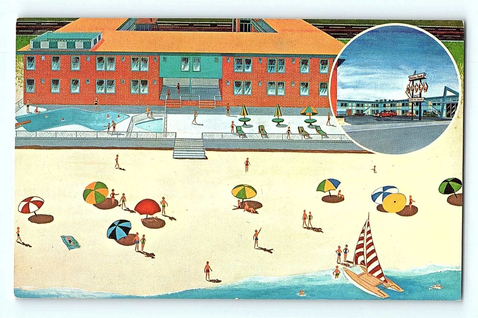 Holiday Sands Motel Efficiency Apartment Ocean View Beach Norfolk VA Postcard E8