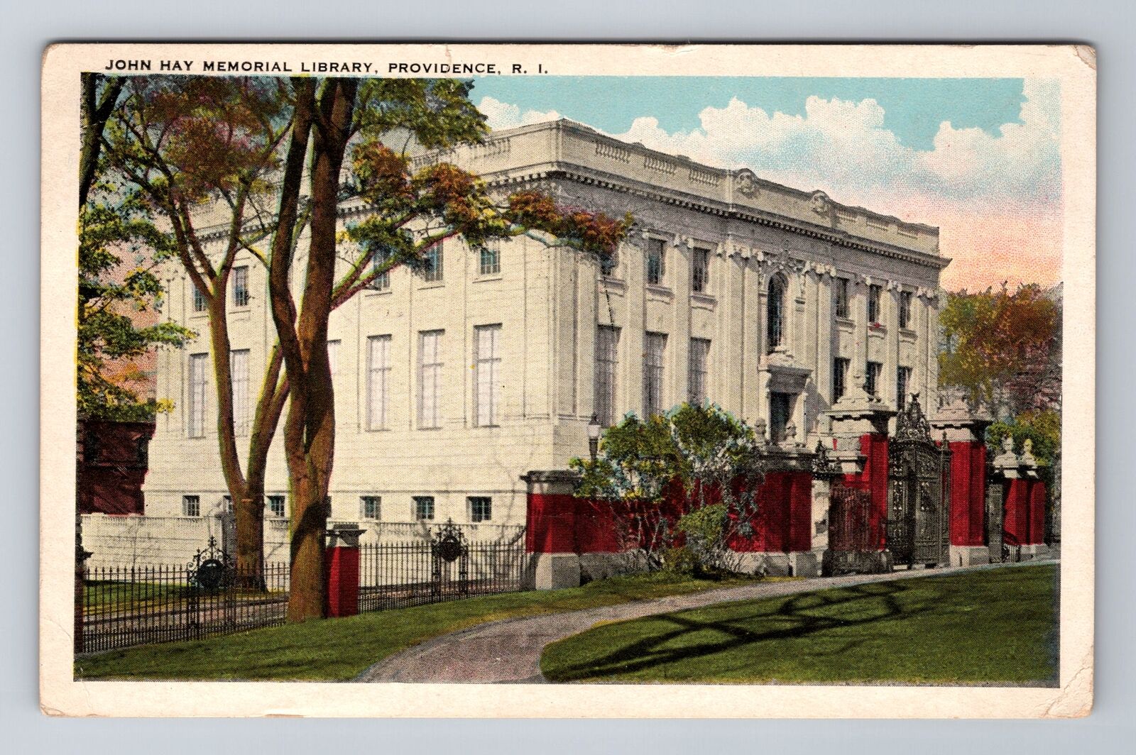 Providence RI-Rhode Island, John Hay Memorial Library, Antique Vintage Postcard