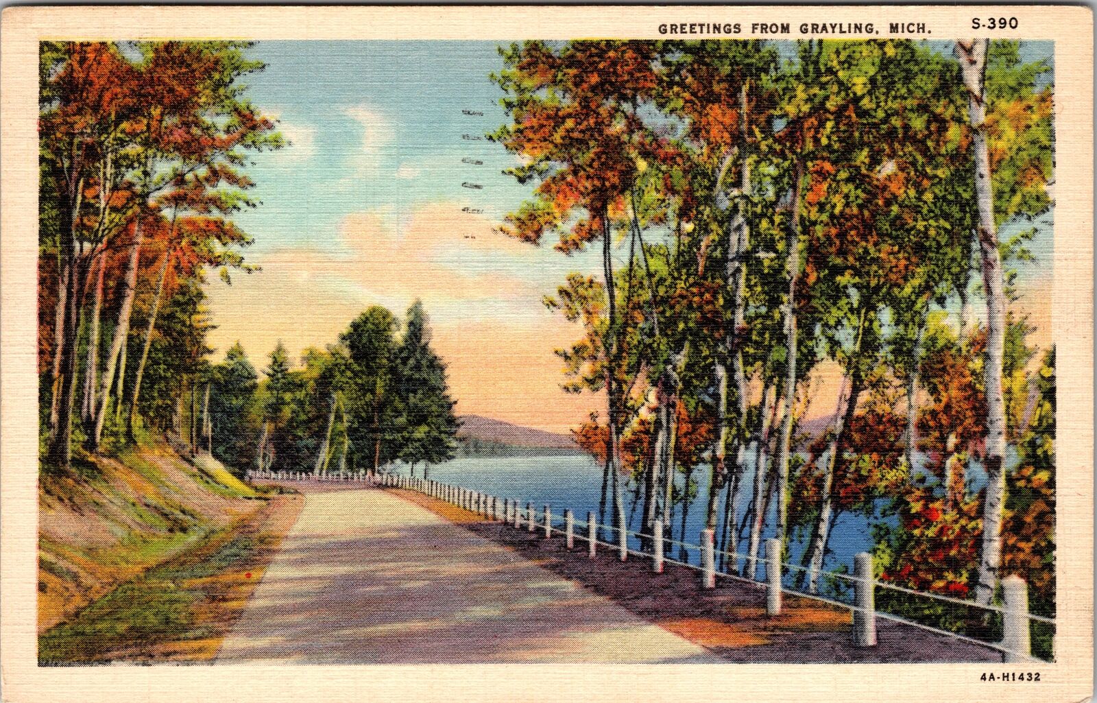 Grayling MI-Michigan, Scenic Greetings, Forest, Vintage Postcard