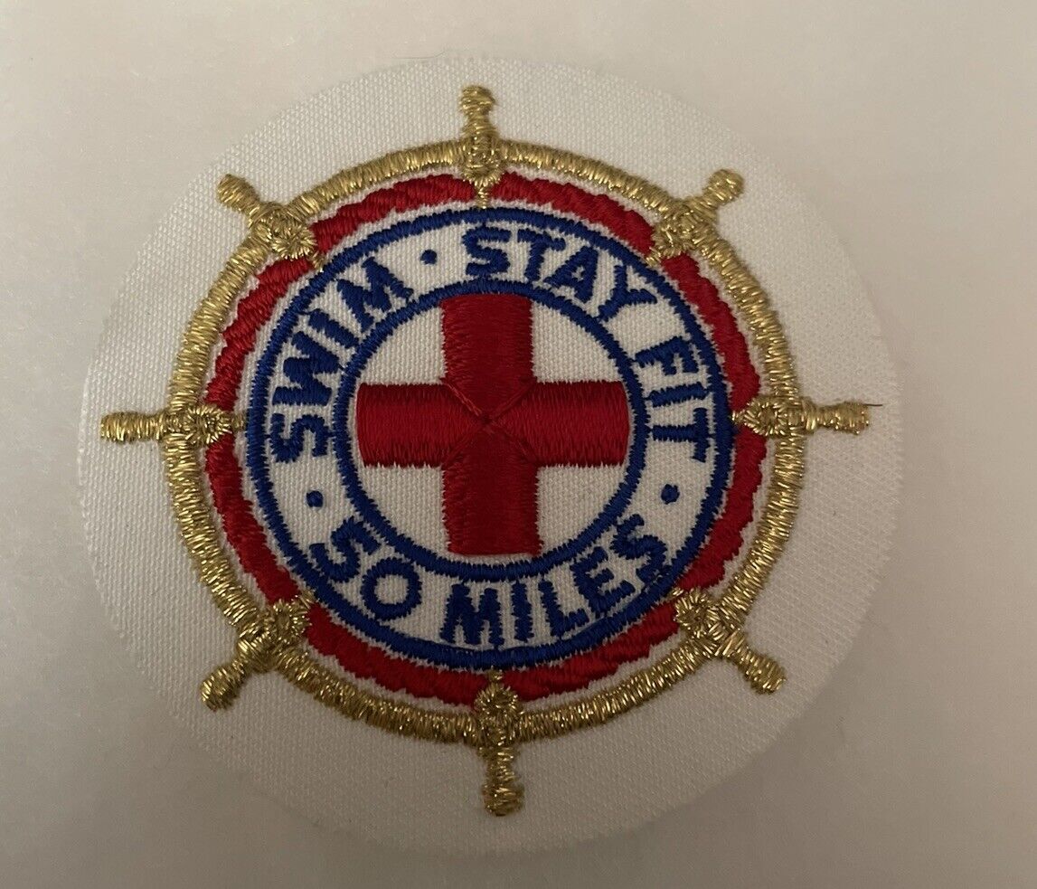 Vintage Red Cross Swim * Stay * 50 Miles  Patch