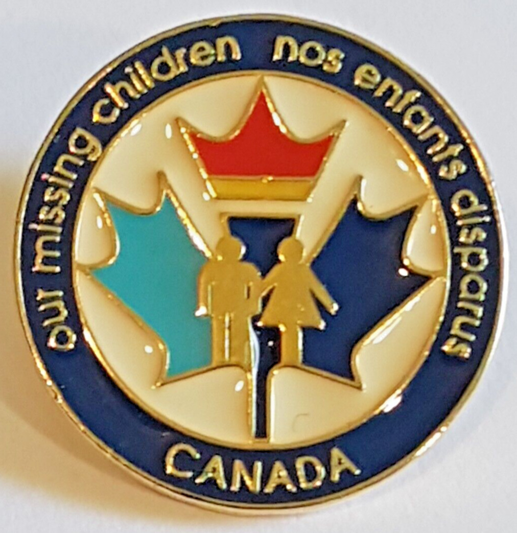 OUR MISSING CHILDREN NOS ENFANTS DISPARUS CANADA SOUVENIR LAPEL PIN