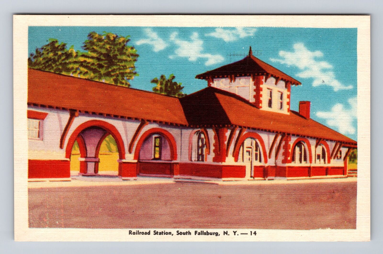 South Fallsburg NY-New York, Railroad Station, Antique, Vintage Postcard