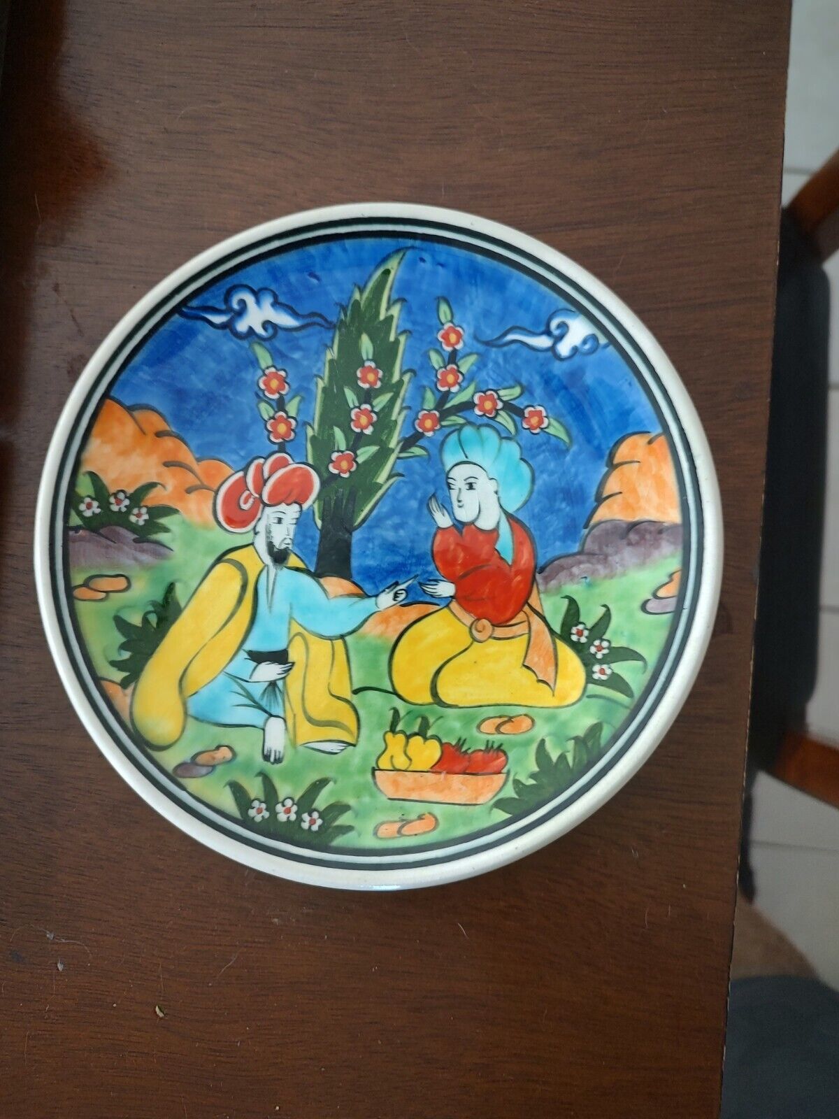 Special Handmade Susler Sini Kutahya Signed Hand Painted Turkish Plate