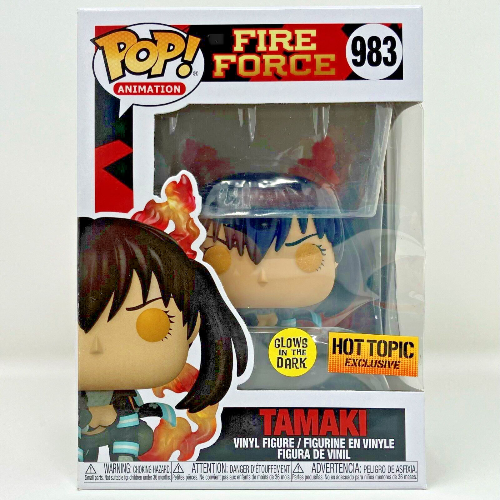 Funko Pop Animation: Fire Force #983 Tamaki Figure GITD Hot Topic Damaged