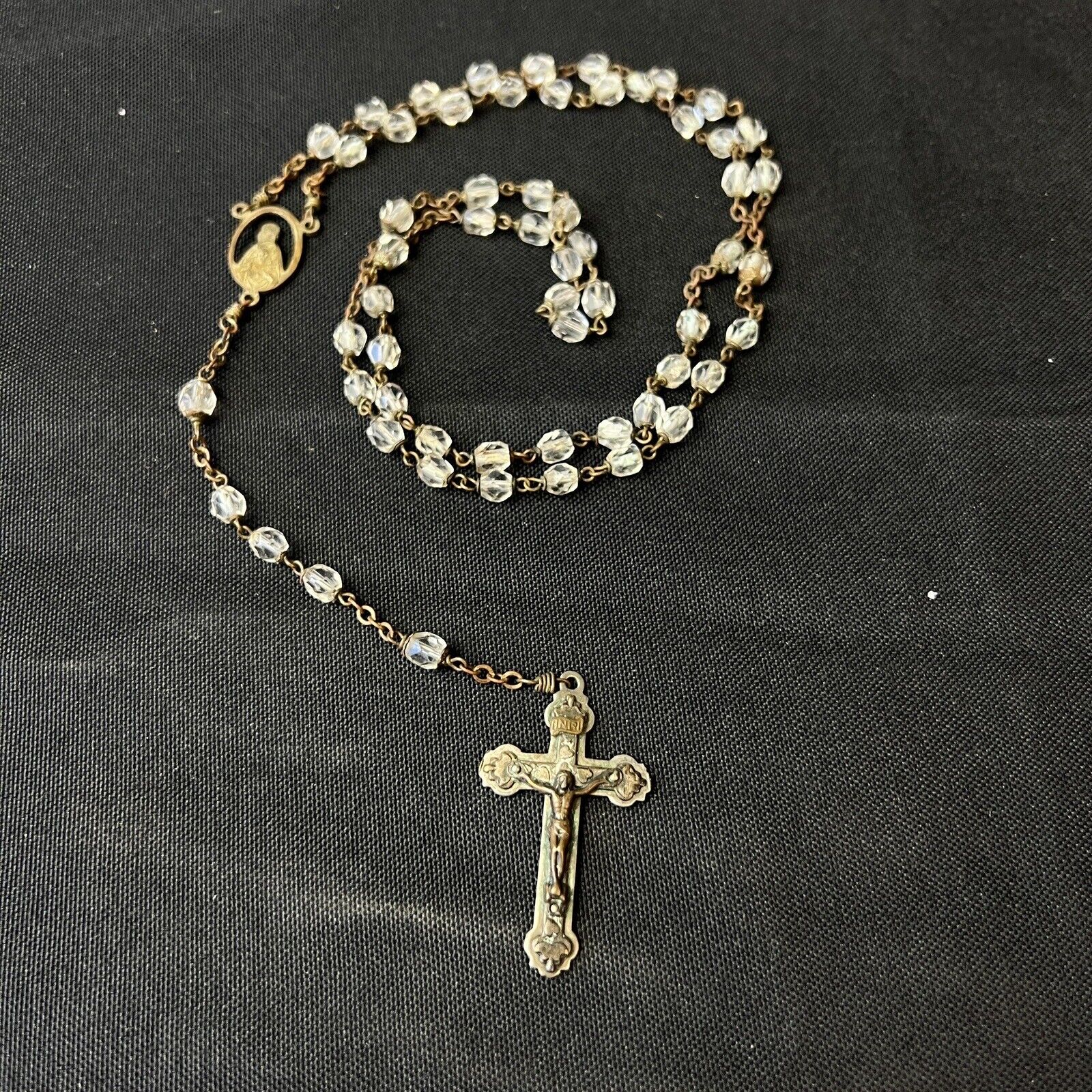 VINTAGE INRI Rosary Mary CROSS 20