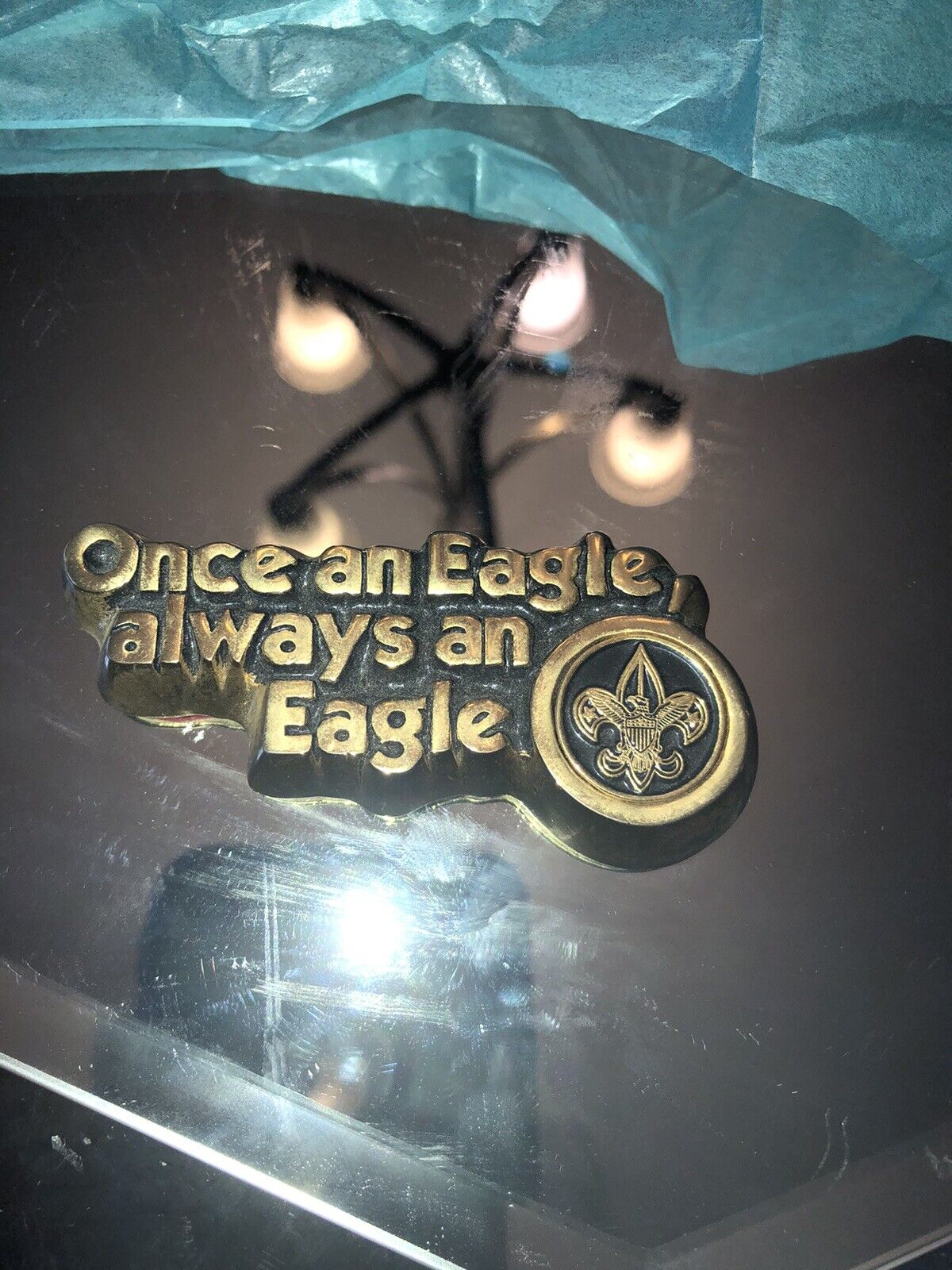 BSA Once An Eagle Always An Eagle Solid Brass Paperweight