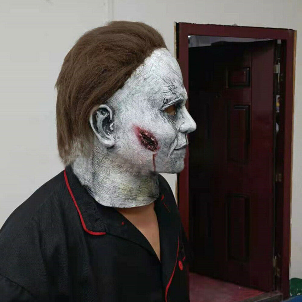 Cosplay Costume Latex Michael Myers Full Mask Halloween Scary Kills Horror Movie