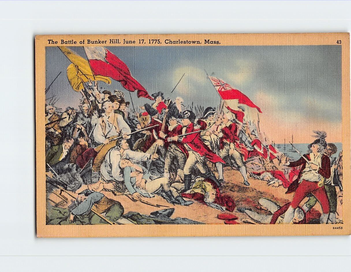 Postcard Battle of Bunker Hill June 17, 1775 Charlestown Massachusetts USA